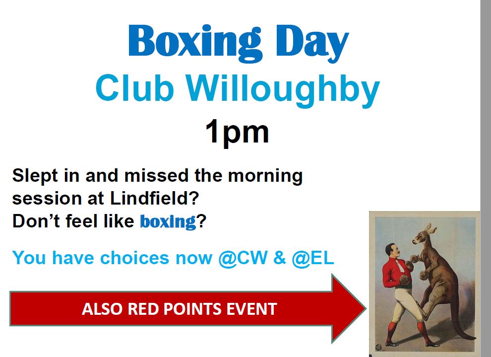 Boxing Day CW