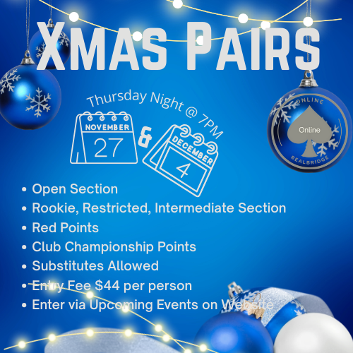 25-11-27 Xmas Open Pairs