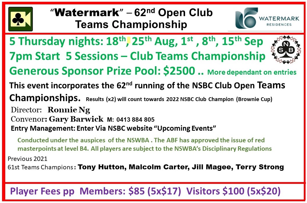  2022 Watermark Open Club Teams Championship 