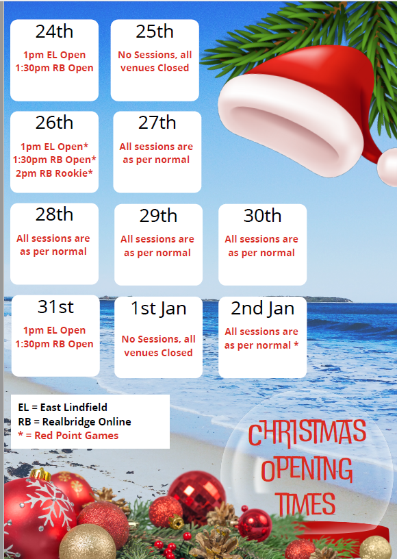 Christmas Opening Times with new red points