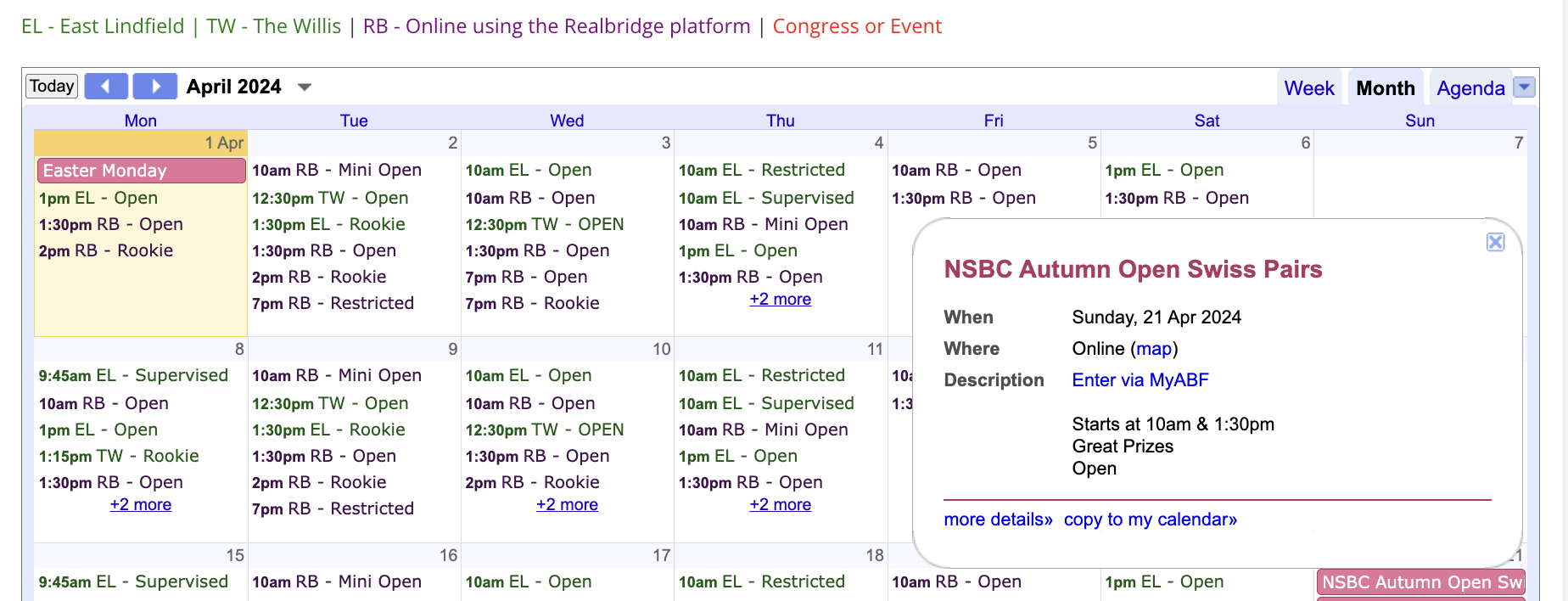 NSBC Event Calendar
